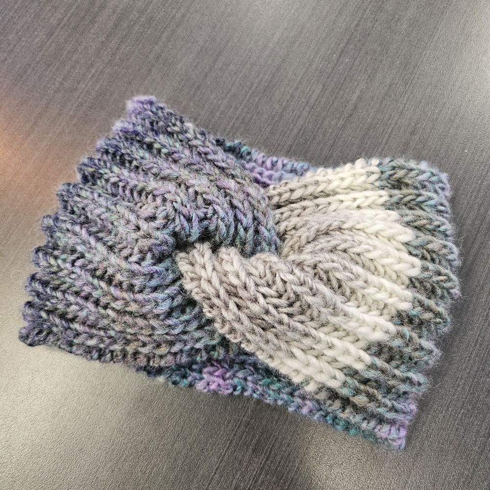 Handknit knot headband handmade by me